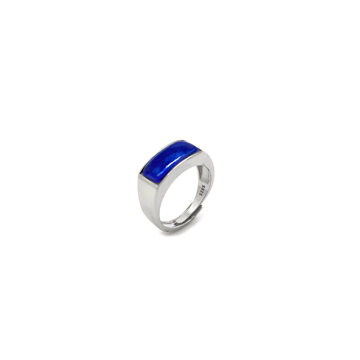 Anillo mini Mattonella azul y dorado con estampado