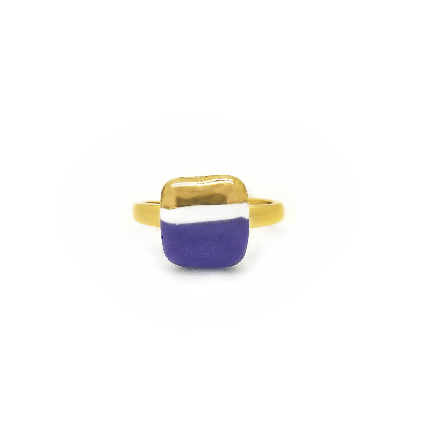 Anillo mini Mattonella morado y dorado